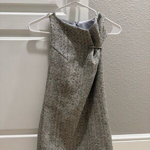 Grey Shimmering Sleeveless Dress Mini